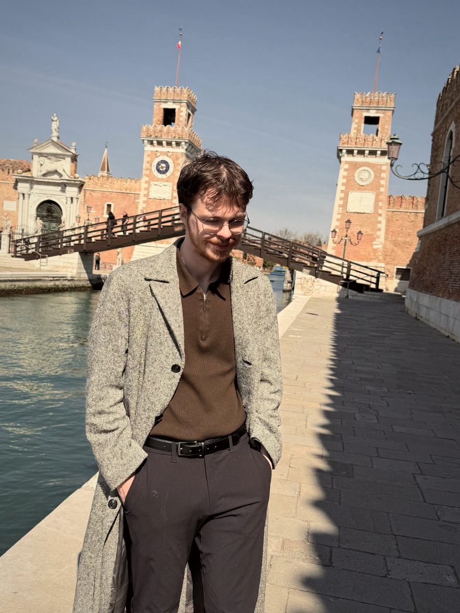 Jonty Male by a canal outside the Venetian Arsenal
